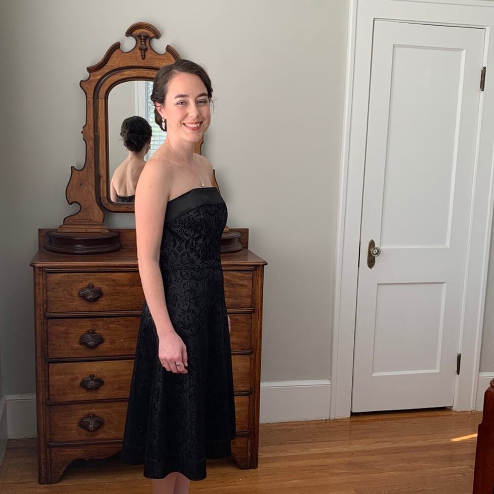 White House Black Market Black Strapless Dress, 4